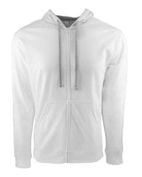 Next Level 9601 Adult French Terry Zip Hoodie #color_WHITE/ HTHR GRAY