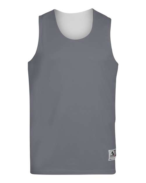 Augusta Sportswear 148 Adult Wicking Polyester Reversible Sleeveless Jersey #color_GRAPHITE/ WHITE