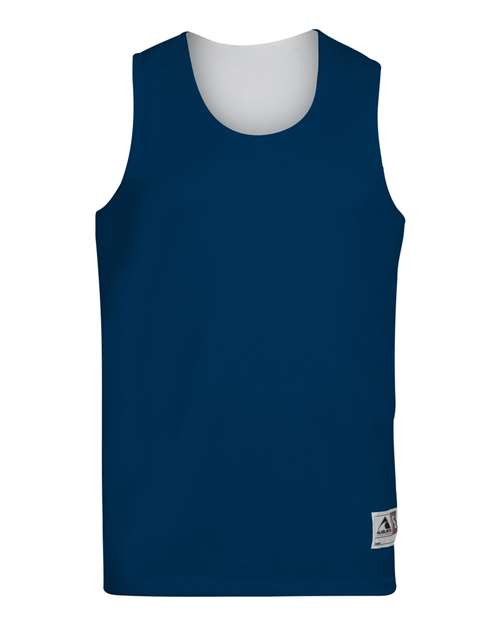 Augusta Sportswear 148 Adult Wicking Polyester Reversible Sleeveless Jersey #color_NAVY/ WHITE
