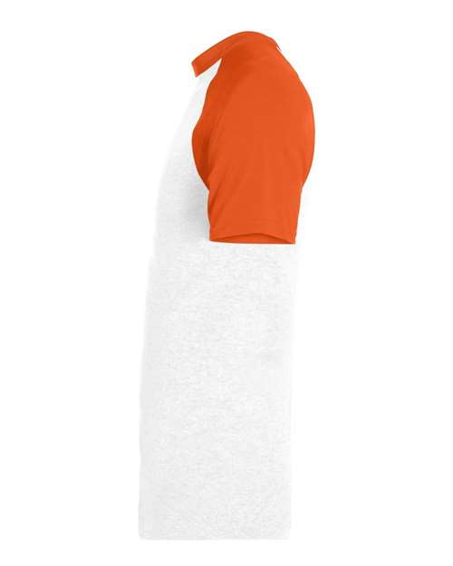 Augusta Sportswear 423 Adult Short-Sleeve Baseball Jersey #color_WHITE/ ORANGE