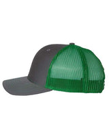 Richardson 112 Snapback Trucker Cap #color_Charcoal/ Kelly