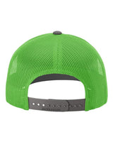 Richardson 112 Snapback Trucker Cap #color_Charcoal/ Neon Green