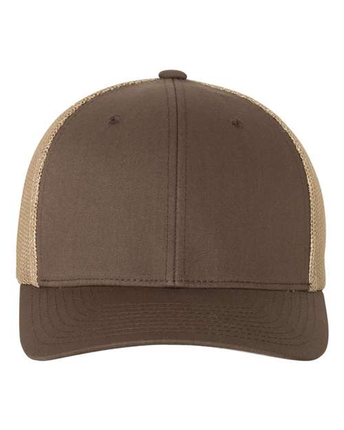 Flexfit 6511 Adult 6-Panel Trucker Hat #color_BROWN/ KHAKI