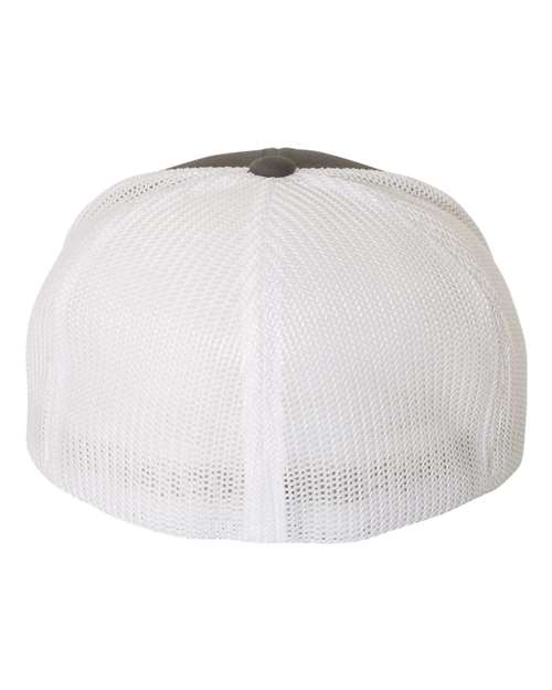 Flexfit 6511 Adult 6-Panel Trucker Hat #color_CHARCOAL/ WHITE