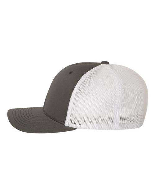 Flexfit 6511 Adult 6-Panel Trucker Hat #color_CHARCOAL/ WHITE