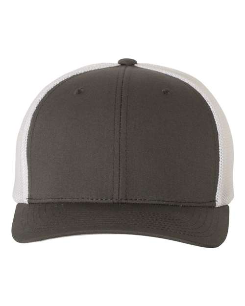 Flexfit 6511 Adult 6-Panel Trucker Hat #color_CHARCOAL/ WHITE