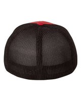 Flexfit 6511 Adult 6-Panel Trucker Hat #color_RED/ BLACK