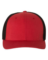 Flexfit 6511 Adult 6-Panel Trucker Hat #color_RED/ BLACK
