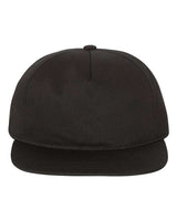 Yupoong Y6502 Adult Unstructured 5-Panel Snapback Cap #color_BLACK