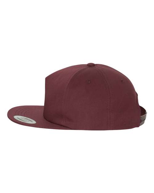 Yupoong Y6502 Adult Unstructured 5-Panel Snapback Cap #color_MAROON