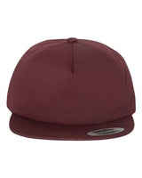 Yupoong Y6502 Adult Unstructured 5-Panel Snapback Cap #color_MAROON
