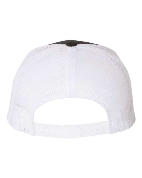 Yupoong 6506 Adult 5-Panel Retro Trucker Hat #color_BLACK/ WHITE