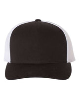 Yupoong 6506 Adult 5-Panel Retro Trucker Hat #color_BLACK/ WHITE