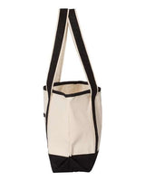 Q-Tees Q125800 20L Small Deluxe Tote #color_Natural/ Black
