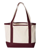 Q-Tees Q125800 20L Small Deluxe Tote #color_Natural/ Maroon