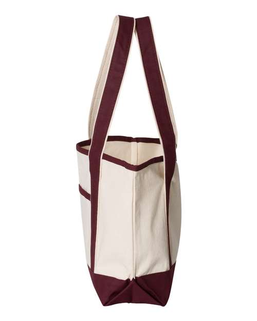 Q-Tees Q125800 20L Small Deluxe Tote #color_Natural/ Maroon