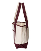 Q-Tees Q125800 20L Small Deluxe Tote #color_Natural/ Maroon
