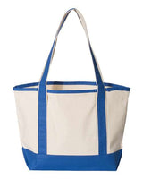 Q-Tees Q125800 20L Small Deluxe Tote #color_Natural/ Royal