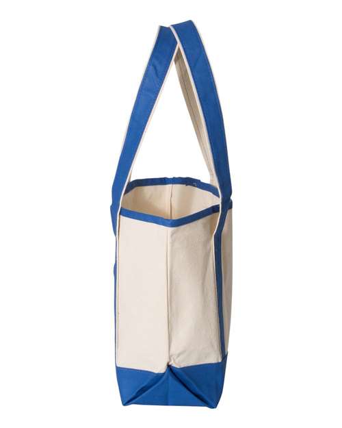 Q-Tees Q125800 20L Small Deluxe Tote #color_Natural/ Royal