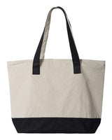 Q-Tees Q1300 19L Zippered Tote #color_Natural/ Black