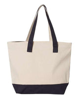 Q-Tees Q1300 19L Zippered Tote #color_Natural/ Navy