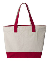 Q-Tees Q1300 19L Zippered Tote #color_Natural/ Red