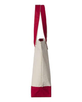 Q-Tees Q1300 19L Zippered Tote #color_Natural/ Red