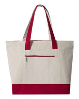 Q-Tees Q1300 19L Zippered Tote #color_Natural/ Red