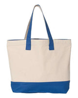 Q-Tees Q1300 19L Zippered Tote #color_Natural/ Royal