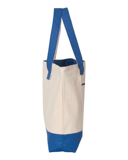 Q-Tees Q1300 19L Zippered Tote #color_Natural/ Royal