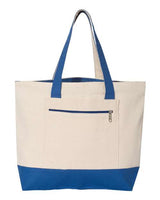 Q-Tees Q1300 19L Zippered Tote #color_Natural/ Royal