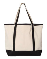 Q-Tees Q1500 34.6L Large Canvas Deluxe Tote #color_Natural/ Black