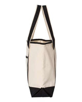 Q-Tees Q1500 34.6L Large Canvas Deluxe Tote #color_Natural/ Black