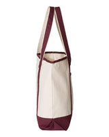 Q-Tees Q1500 34.6L Large Canvas Deluxe Tote #color_Natural/ Maroon