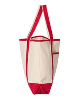 Q-Tees Q1500 34.6L Large Canvas Deluxe Tote #color_Natural/ Red