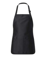 Q-Tees Q4250 Full-Length Apron with Pouch Pocket #color_Black