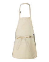 Q-Tees Q4250 Full-Length Apron with Pouch Pocket #color_Natural