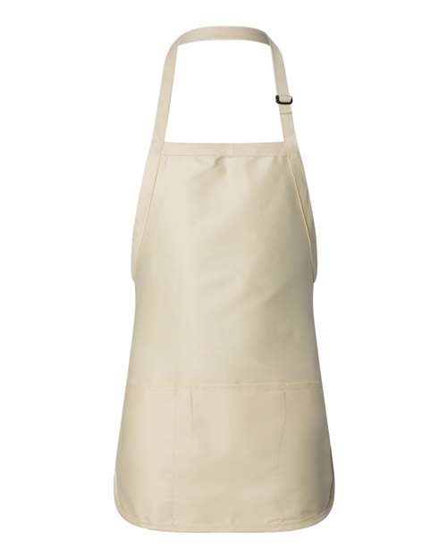 Q-Tees Q4250 Full-Length Apron with Pouch Pocket #color_Natural