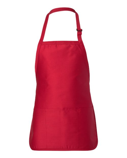 Q-Tees Q4250 Full-Length Apron with Pouch Pocket #color_Red