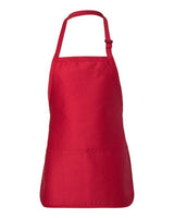Q-Tees Q4250 Full-Length Apron with Pouch Pocket #color_Red