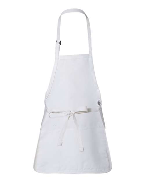 Q-Tees Q4250 Full-Length Apron with Pouch Pocket #color_White