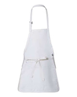 Q-Tees Q4250 Full-Length Apron with Pouch Pocket #color_White