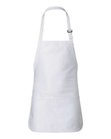 Q-Tees Q4250 Full-Length Apron with Pouch Pocket #color_White