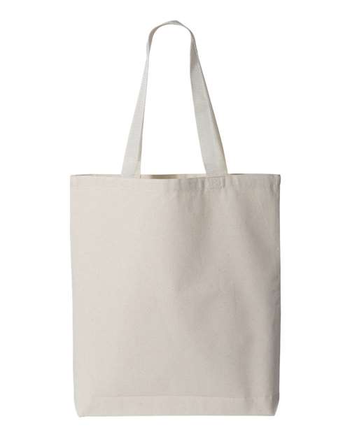 Q-Tees Q4400 11L Canvas Tote with Contrast-Color Handles #color_Natural/ Natural