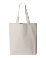 Q-Tees Q4400 11L Canvas Tote with Contrast-Color Handles #color_Natural/ Natural