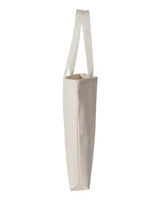 Q-Tees Q4400 11L Canvas Tote with Contrast-Color Handles #color_Natural/ Natural