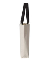 Q-Tees Q4400 11L Canvas Tote with Contrast-Color Handles #color_Natural/ Black