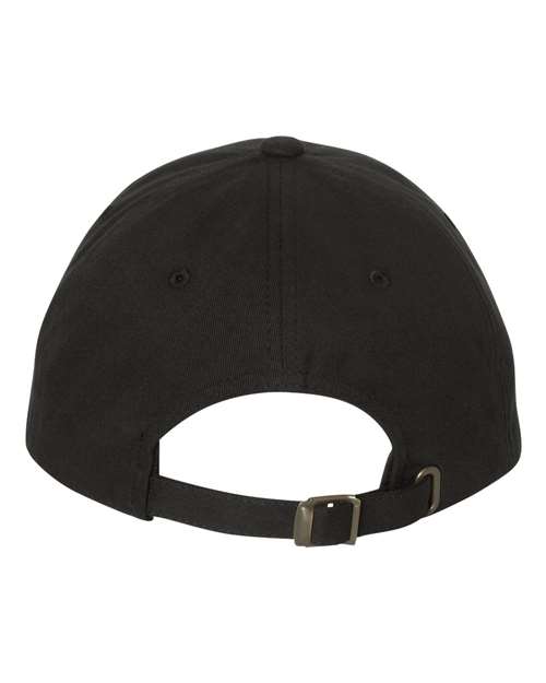 Yupoong 6245PT Adult Peached Cotton Twill Dad Cap #color_BLACK