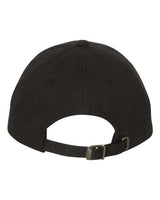 Yupoong 6245PT Adult Peached Cotton Twill Dad Cap #color_BLACK