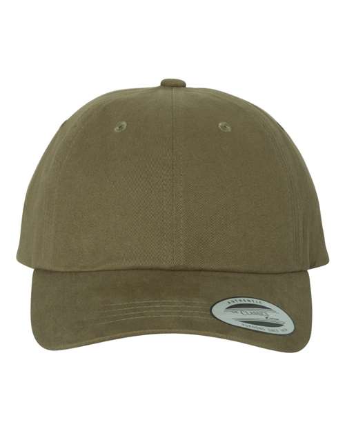 Yupoong 6245PT Adult Peached Cotton Twill Dad Cap #color_LIGHT LODEN